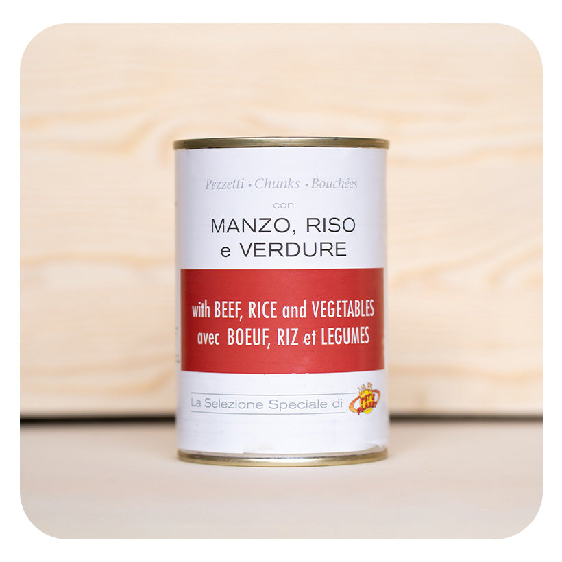 Bouchées au boeuf, riz et légumes pour chien - 405 g ou 1 230 g - Pet's Planet