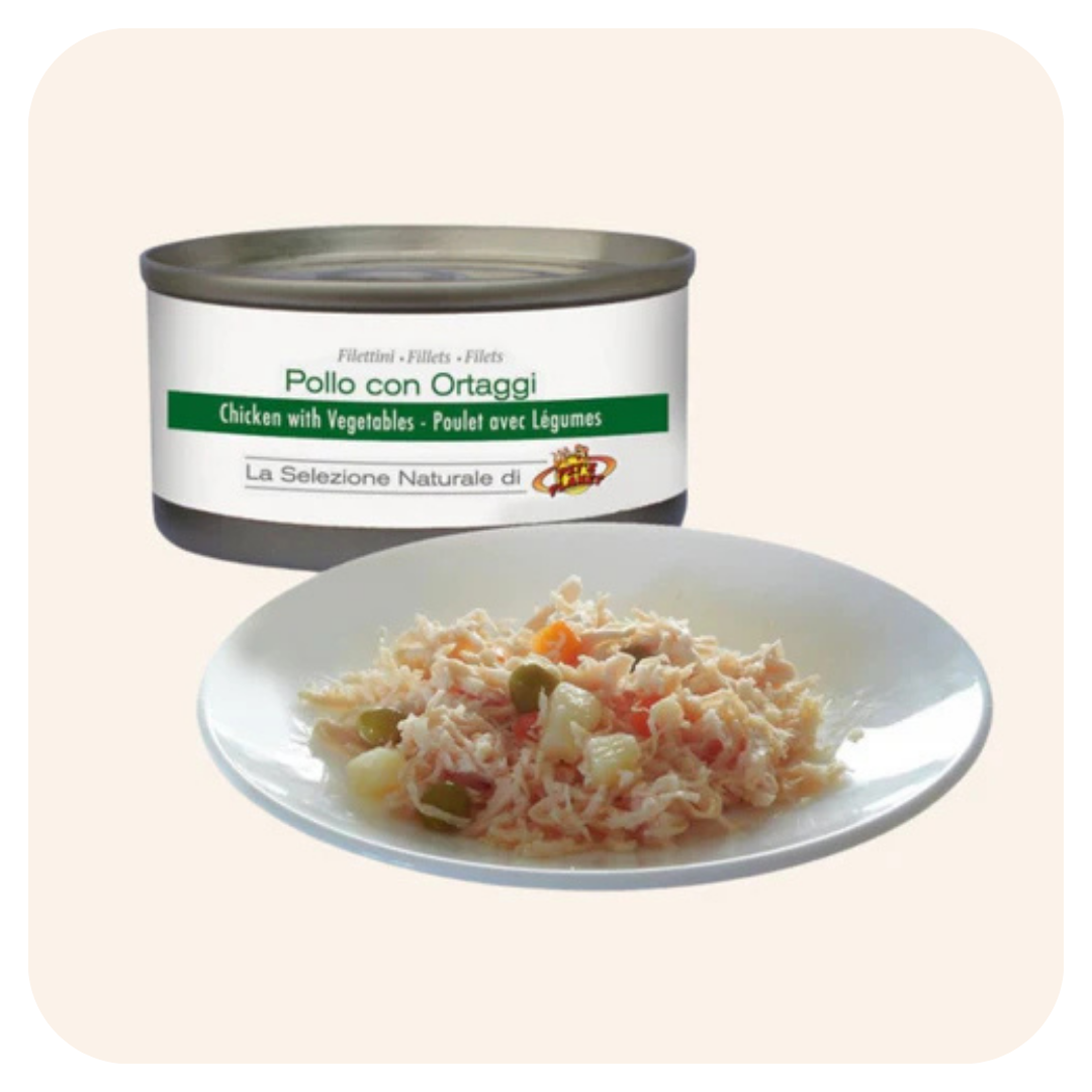 Filets de poulet au naturel avec légumes pour chien - 85 g - Pet's Planet